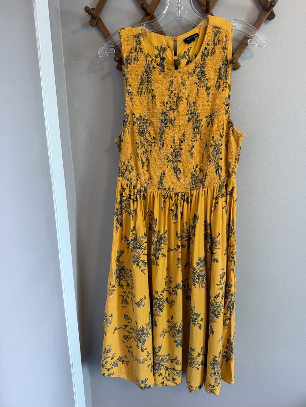 Torrid Yellow Floral Smocked Bodice Midi Dress 2X